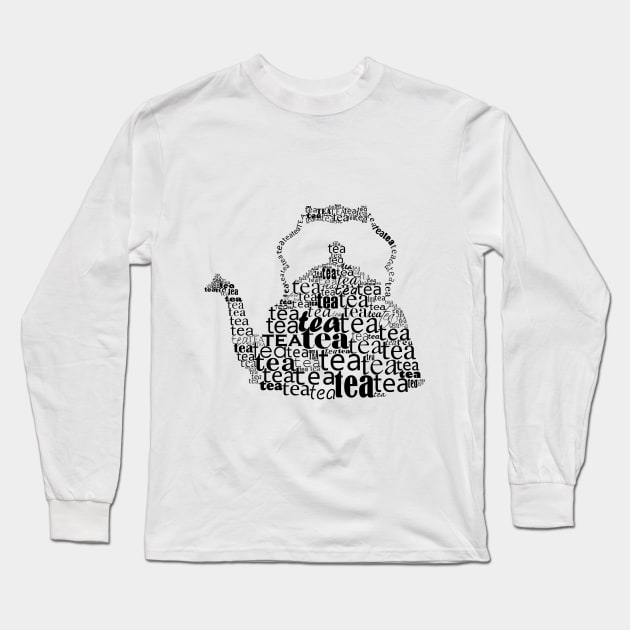 Typographic teapot Long Sleeve T-Shirt by hedehede